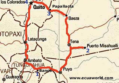 Quito - Baos - Puyo - Misahualli - Papallacta - Quito