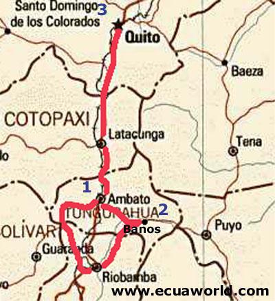 Quito - Ambato - Chimborazo Refugio - Riobamba - Baños - Quito